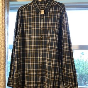 NWT Eddie Bauer blue plaid button down.